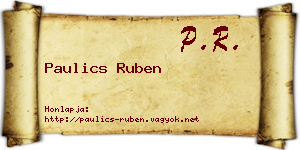 Paulics Ruben névjegykártya